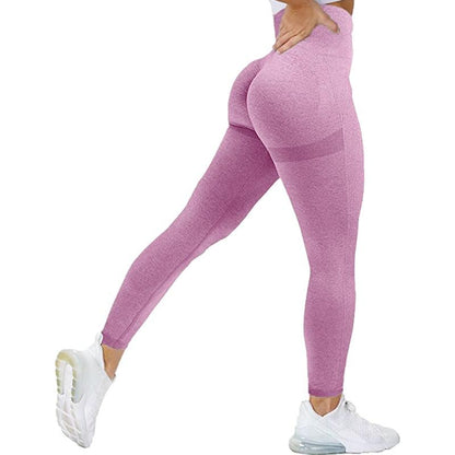 Women high waist seamless leggings in pink, push up design, breathable gym pants on Tampa Home & Garden Store