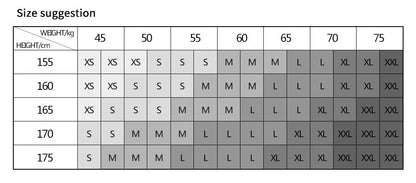 Stevvex ST75LGWER543 Women High Waist Leggings size chart with weight/height grid on Tampa Home & Garden Store