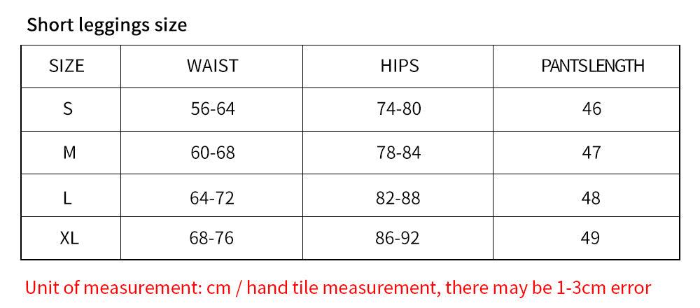 Stevvex women's leggings size chart: waist 56–64 cm, hips 74–80 cm, pants 46–49 cm S–XL on Tampa Home & Garden Store