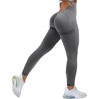 Stevvex women high waist seamless leggings gray gym workout pants push up for yoga on Tampa Home & Garden Store