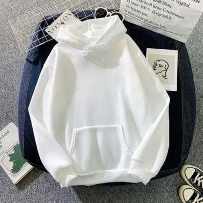 White Stevvex women hoodie pullover with hood and front pocket, long sleeves on Tampa Home & Garden Store