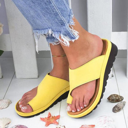Stevvex women's yellow leather platform sandals with wide cross strap and chunky sole on Tampa Home & Garden Store