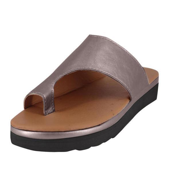 Stevvex women leather sandal with metallic mauve strap, open toe, chunky platform sole on Tampa Home & Garden Store