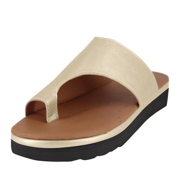 Stevvex women's leather platform sandals with beige open toe strap, cushioned footbed on Tampa Home & Garden Store