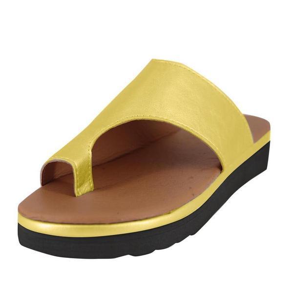 Stevvex women leather sandals in yellow with open toe wide strap arch support and platform sole on Tampa Home & Garden Store
