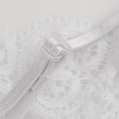 White lace 2-piece bra and panty set by Stevvex with delicate straps on Tampa Home & Garden Store