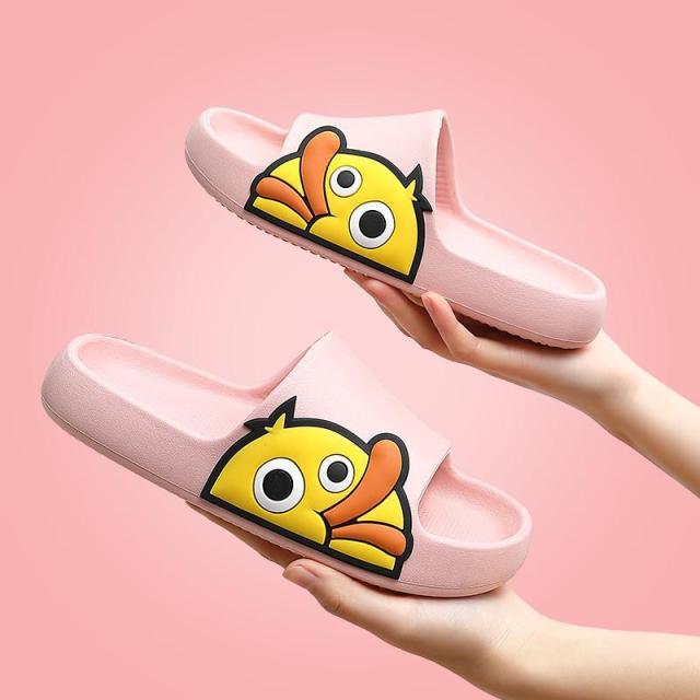 Stevvex pink duck-face EVA slide pair with thick platform open-toe casual slippers on Tampa Home & Garden Store