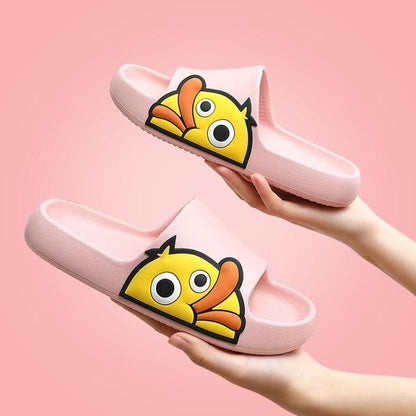 Stevvex pink duck-face EVA slide pair with thick platform open-toe casual slippers on Tampa Home & Garden Store