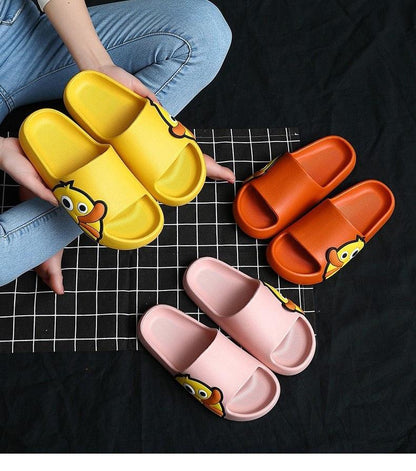 Slippers set of 3 EVA open-toe Stevvex with duck graphic in yellow, orange, and pink on Tampa Home & Garden Store