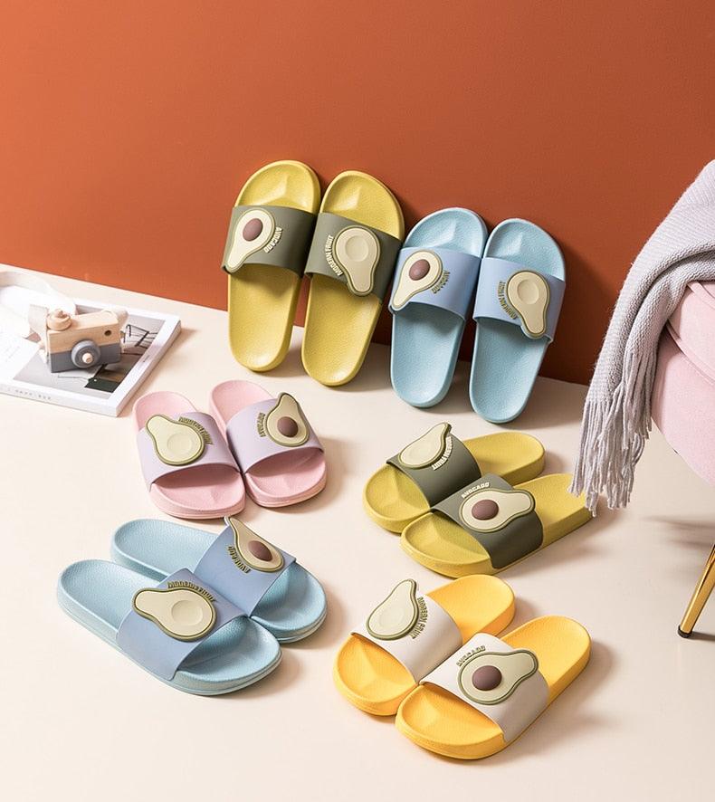 Casual Soft Avocado Flip Flops by Stevvex in pastel colors with avocado strap on Tampa Home & Garden Store