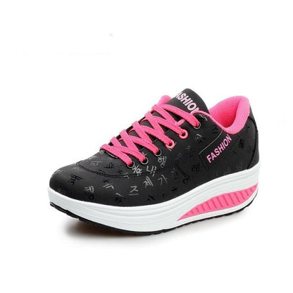 Women black leather sneakers with pink lace-up Stevvex on Tampa Home & Garden Store