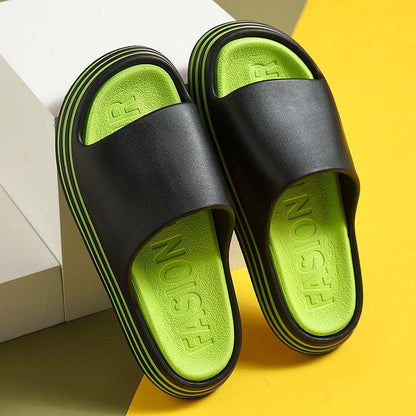 Stevvex women's outdoor slippers with black strap and neon green EVA footbed on Tampa Home & Garden Store