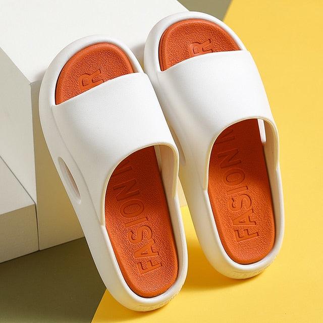 Stevvex white outdoor slippers EVA thick sole non-slip pool slides pair on Tampa Home & Garden Store