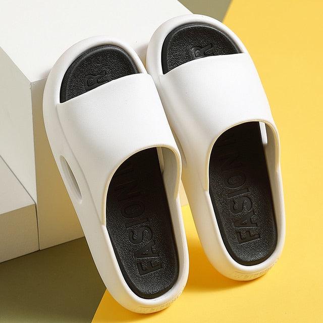 Stevvex women outdoor white EVA slides with thick non-slip sole open-toe pool beach slippers on Tampa Home & Garden Store