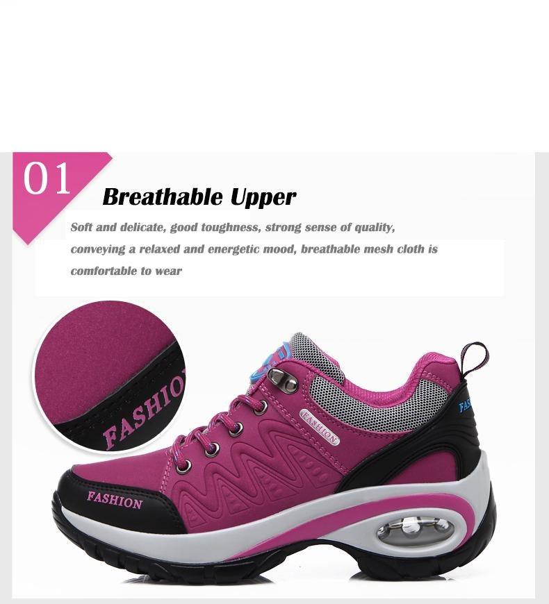 Stevvex women's pink breathable mesh athletic sneakers with air cushion and lace-up design on Tampa Home & Garden Store