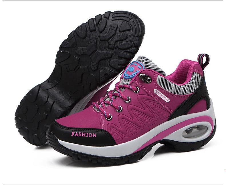 Stevvex women pink mesh athletic sneakers with air cushion heel and rugged outsole on Tampa Home & Garden Store