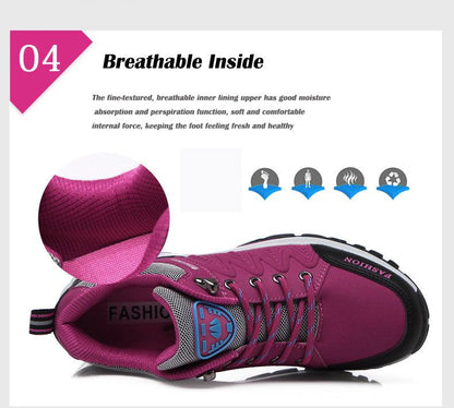Stevvex women running air cushion athletic sneakers magenta mesh upper lace-up casual gym shoes on Tampa Home & Garden Store