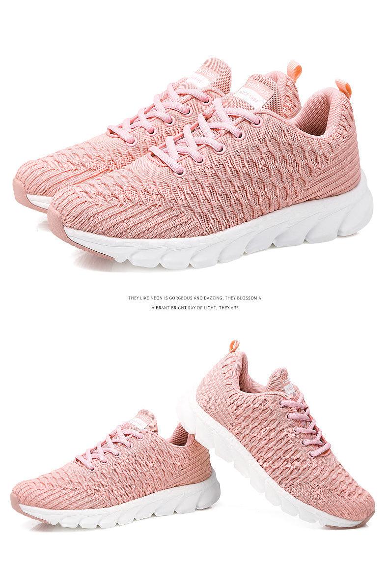 Stevvex pink women running sneakers with breathable mesh, lightweight lace-up footwear on Tampa Home & Garden Store
