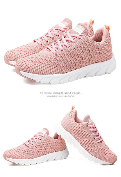 Stevvex pink women running sneakers with breathable mesh, lightweight lace-up footwear on Tampa Home & Garden Store