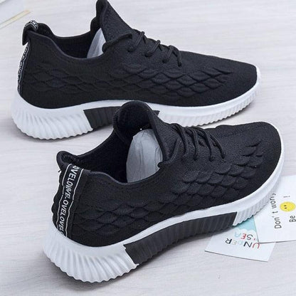 Stevvex ST85SH0704AVH black knit running sneakers with white cushioned sole non-slip grip on Tampa Home & Garden Store