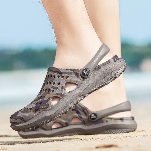 Stevvex women's casual camouflage clogs sandals with adjustable heel strap, 2 pairs on Tampa Home & Garden Store