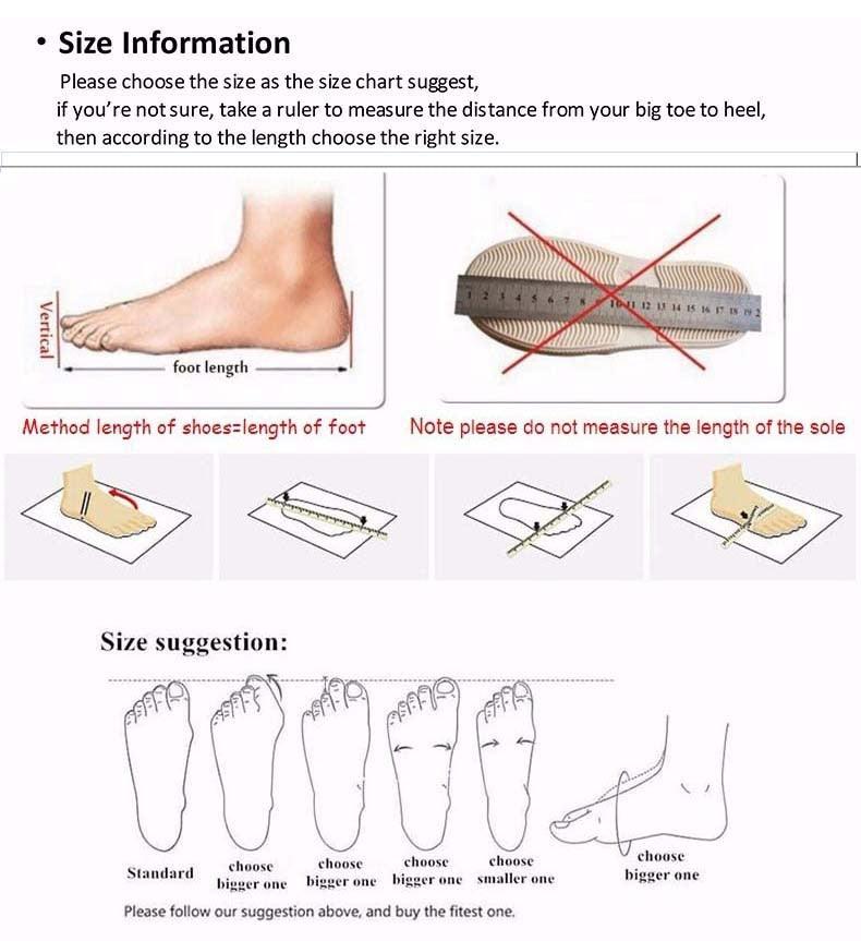 Women's casual clogs sandals size guide infographic with foot-length diagrams for Stevvex slippers on Tampa Home & Garden Store