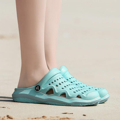 Stevvex teal breathable clog sandals with upper and heel strap on Tampa Home & Garden Store