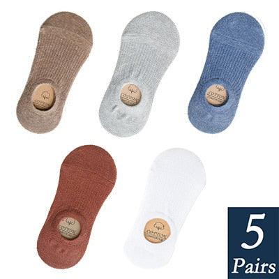 Women's cotton invisible no-show footie socks in 5 colors by Stevvex, 5 pairs on Tampa Home & Garden Store