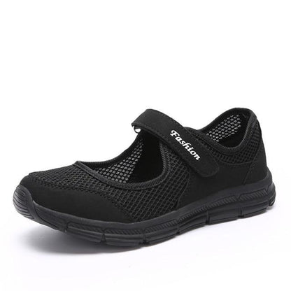 Women's Stevvex sneakers with black breathable mesh upper and Velcro strap Fashion on Tampa Home & Garden Store