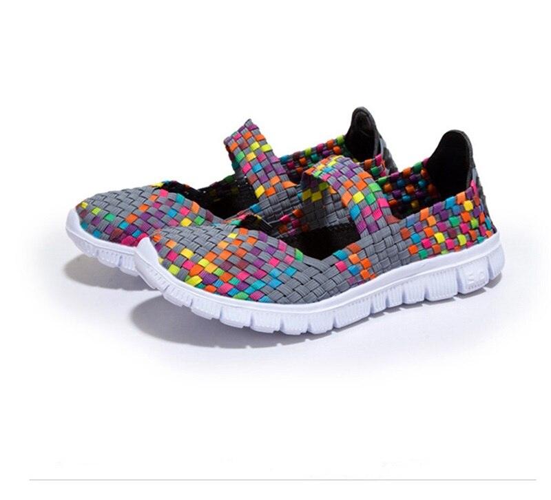 Stevvex women's woven espadrille sneakers multicolor upper slip-on with white outsole on Tampa Home & Garden Store