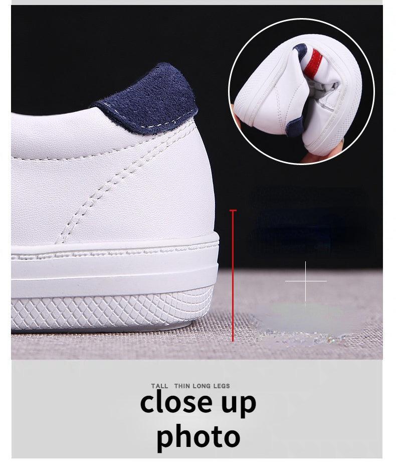 Stevvex women's white genuine leather sneakers pair with navy heel patch casual fashion shoes on Tampa Home & Garden Store
