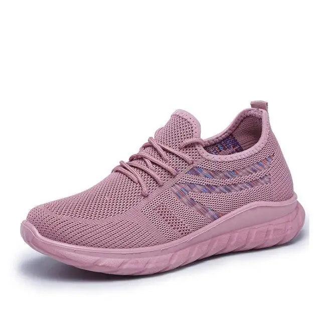 Women's mesh breathable sneakers Stevvex pink knit ST70105LIY casual spring elegant style on Tampa Home & Garden Store