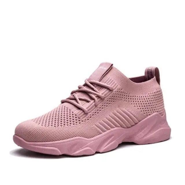Stevvex women's pink mesh breathable sneakers with chunky sole ST70105LIY on Tampa Home & Garden Store
