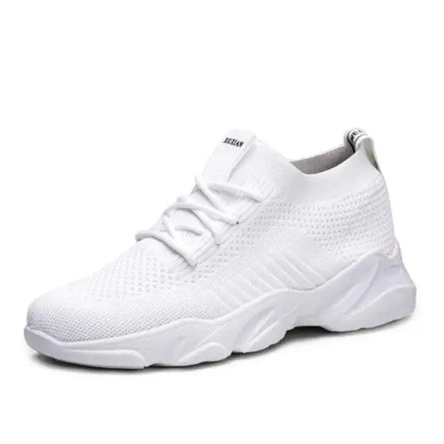Stevvex women's mesh breathable sneakers, white knit upper with chunky sole, casual sneakers on Tampa Home & Garden Store