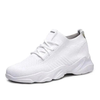 Stevvex women's mesh breathable sneakers, white knit upper with chunky sole, casual sneakers on Tampa Home & Garden Store