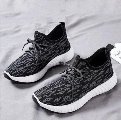Stevvex women's running sneakers gray black knit mesh non-slip lightweight walking shoes on Tampa Home & Garden Store