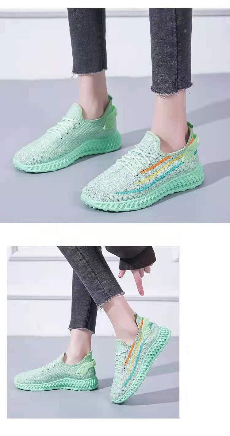 Women's sneakers Stevvex mint green mesh running shoes with side stripes on Tampa Home & Garden Store