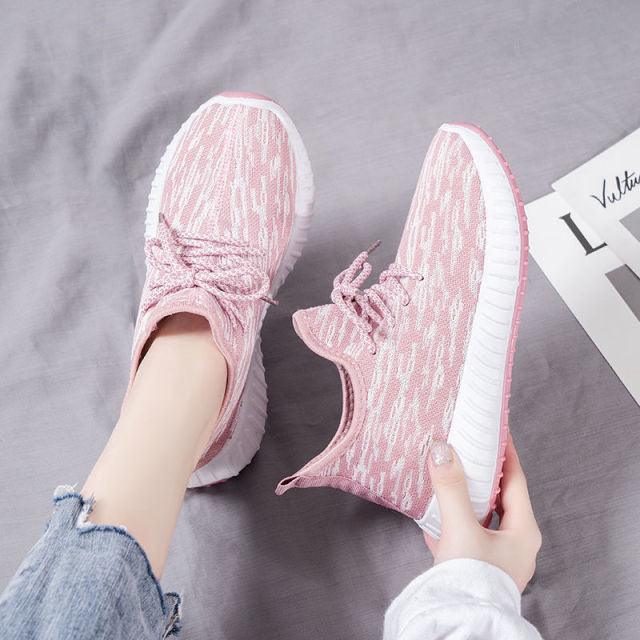 Stevvex women's running sneakers pink breathable mesh with white sole on Tampa Home & Garden Store