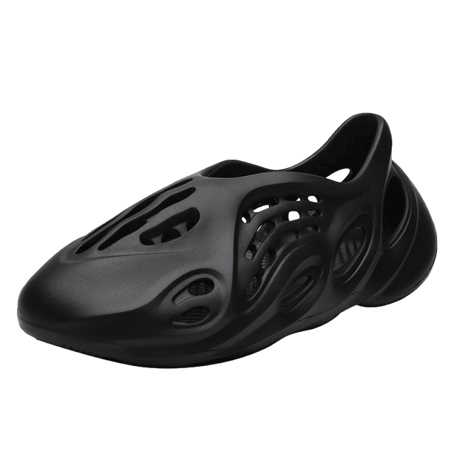 Women's Stevvex black rubber garden sandals with ventilation holes on Tampa Home & Garden Store