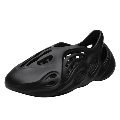 Women's Stevvex black rubber garden sandals with ventilation holes on Tampa Home & Garden Store