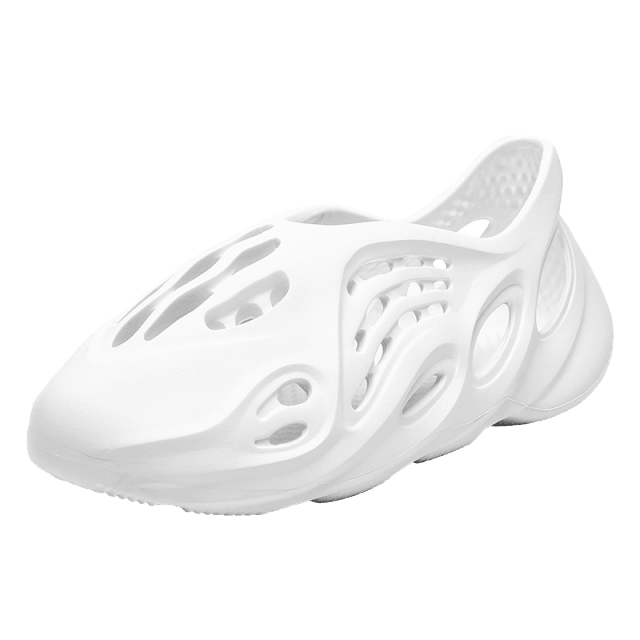 White rubber sandals with cutout holes, breathable unisex garden clog for water and pool on Tampa Home & Garden Store