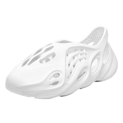 White rubber sandals with cutout holes, breathable unisex garden clog for water and pool on Tampa Home & Garden Store