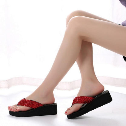 Pink Platform Sandals for Women With Butterfly