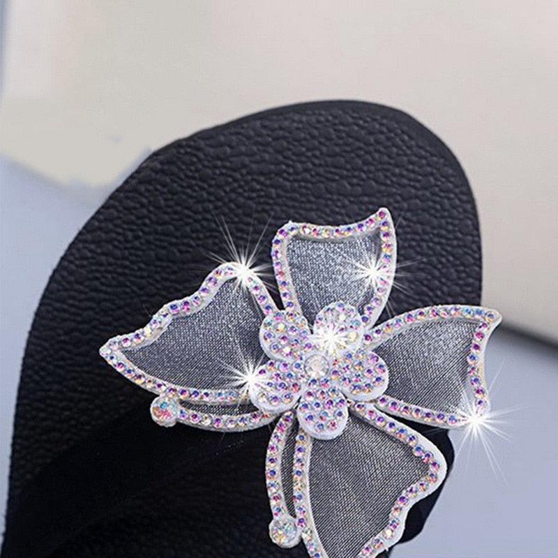 Pink Platform Sandals for Women With Butterfly