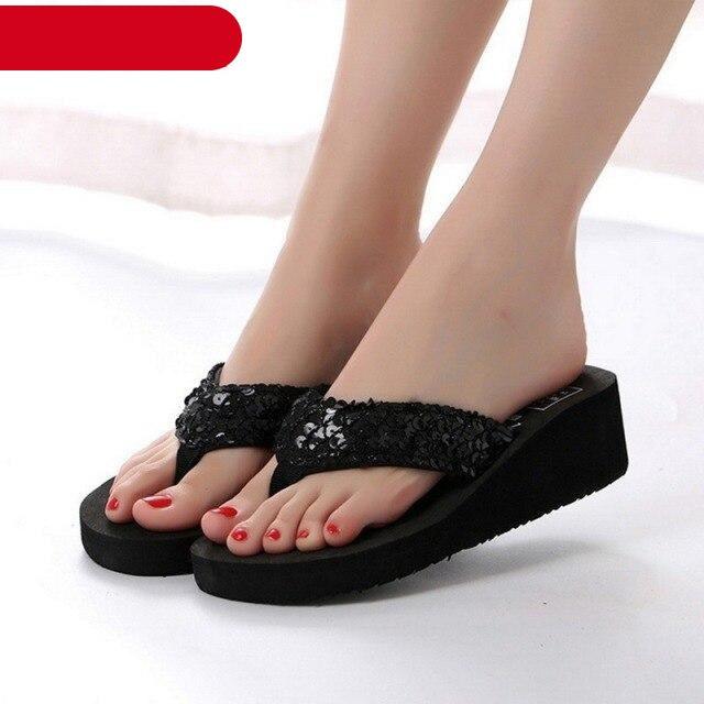 Pink Platform Sandals for Women With Butterfly