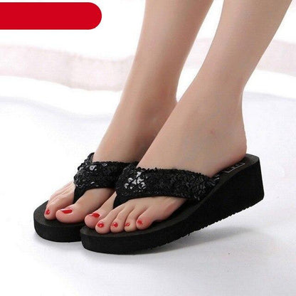 Pink Platform Sandals for Women With Butterfly