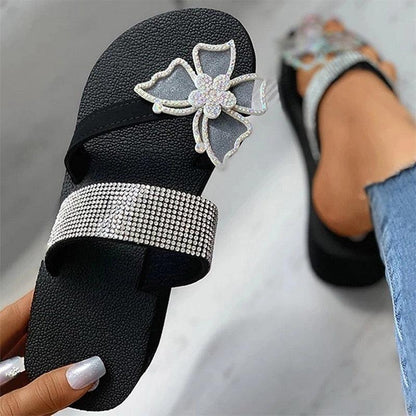 Pink Platform Sandals for Women With Butterfly