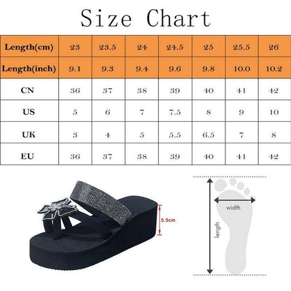Pink Platform Sandals for Women With Butterfly