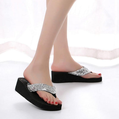 Pink Platform Sandals for Women With Butterfly