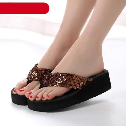 Pink Platform Sandals for Women With Butterfly